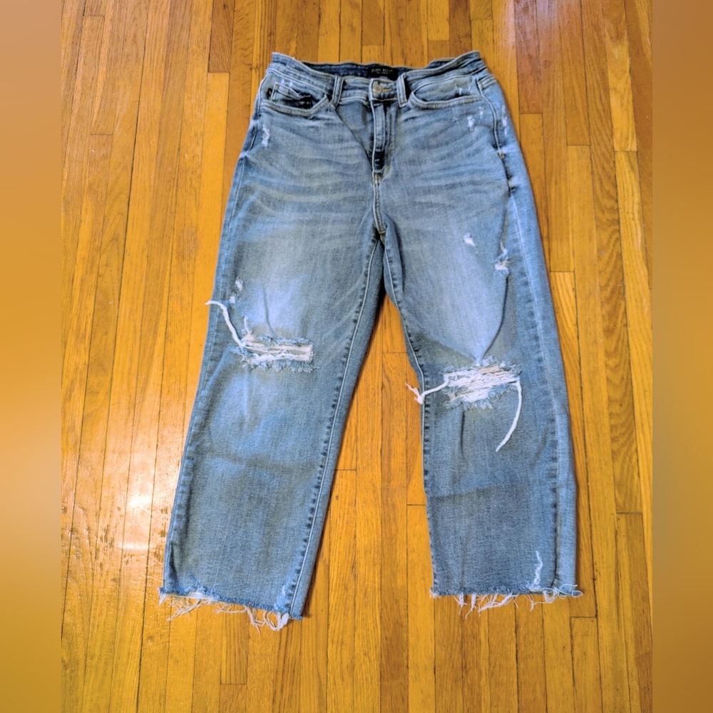 Distressed Blue Jeans
